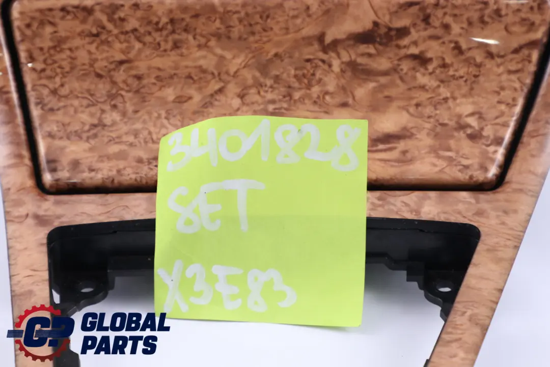 BMW X3 Series E83 Set Trim Strip Door Gearshift Gear Cover Birch Wood Beige
