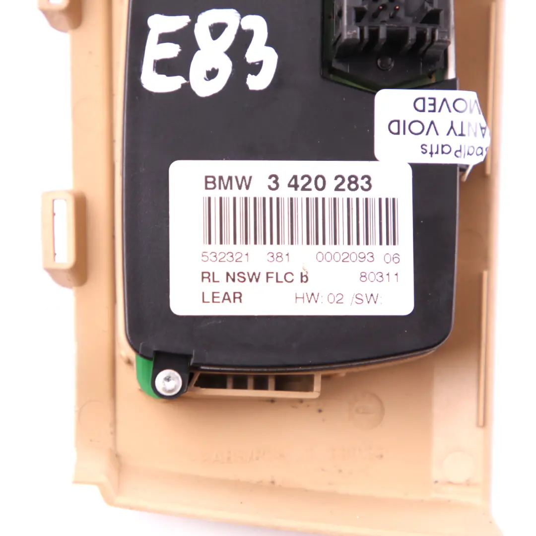 BMW X3 Series E83 LCI Light Headlight Control Element Switch Panel Beige 3420283
