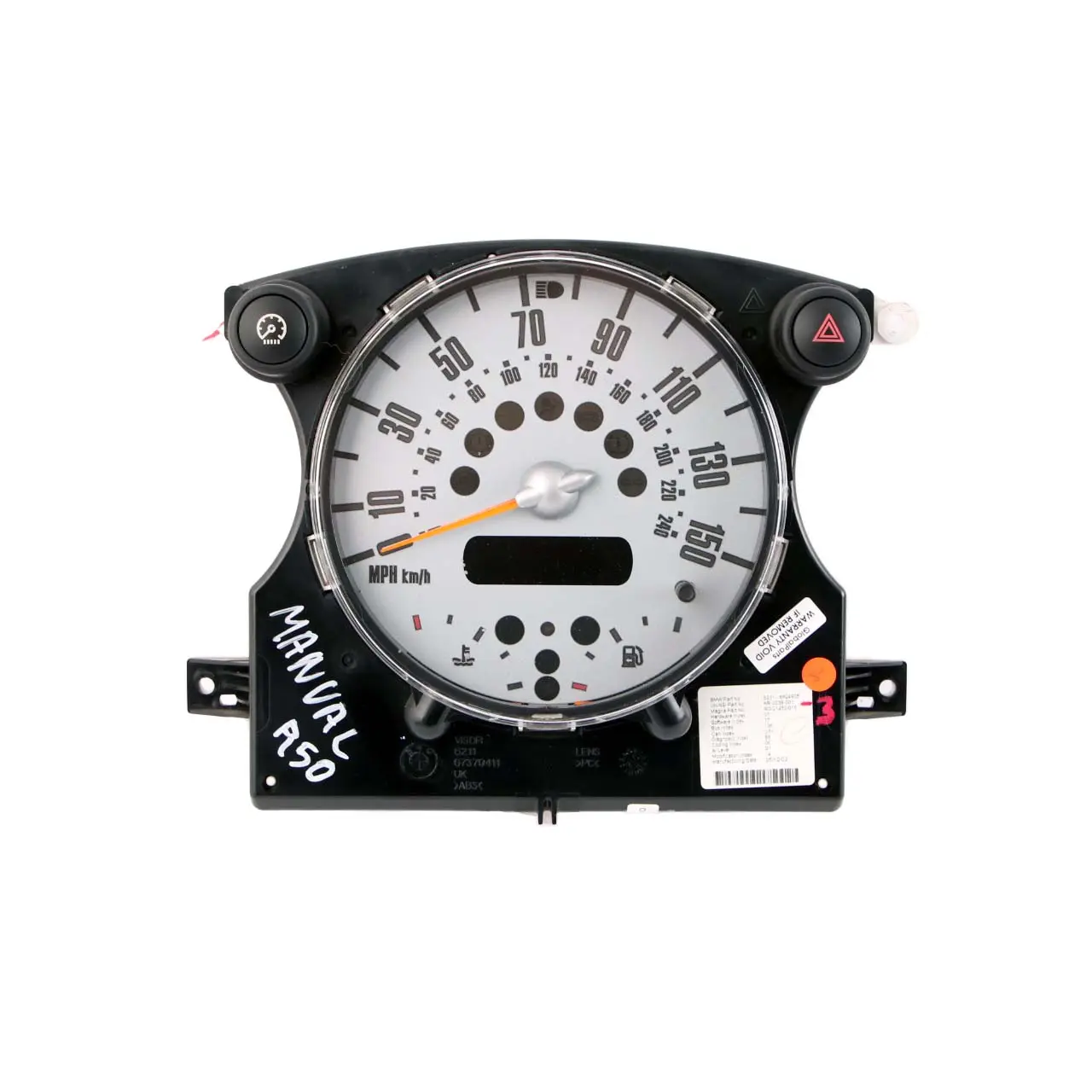 Mini One R50 R52 Speedometer Speedo Clock Cluster Instrument Manual 6924905