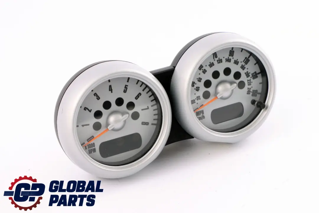 Mini Cooper One R50 R53 Twin Clock Counter Speedo Dual Rev Silver 6931390