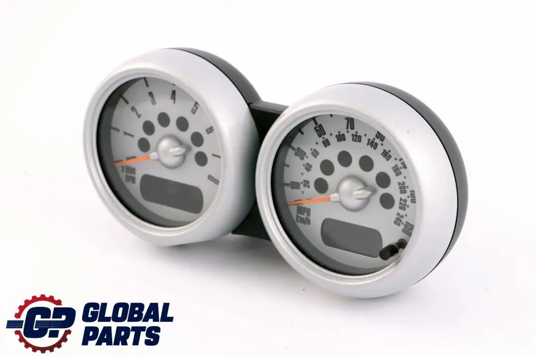 Mini Cooper One R50 R53 Twin Clock Counter Speedo Dual Rev Silver 6931390