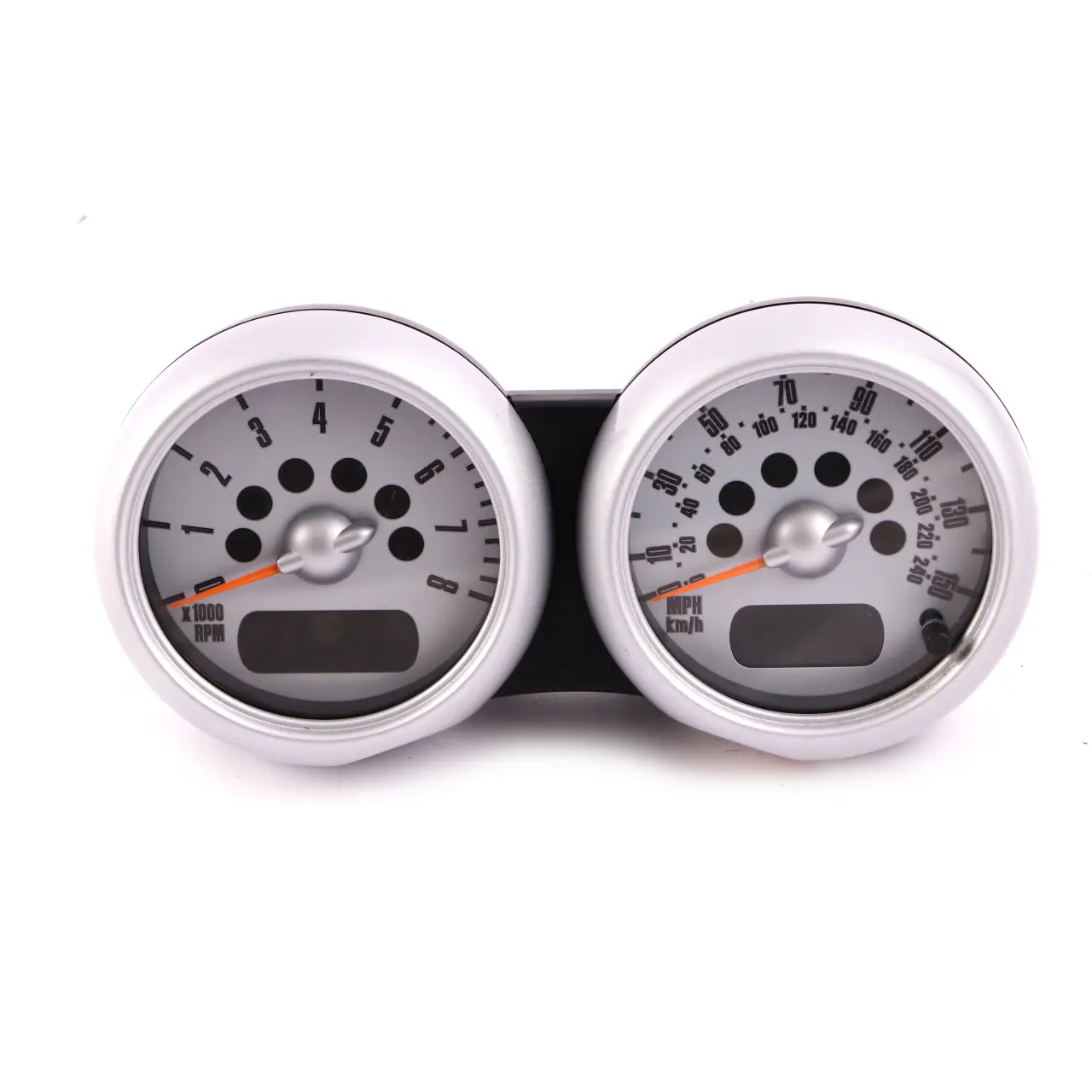 Mini Cooper One R50 R53 Twin Clock Counter Speedo Dual Rev Silver 6932516