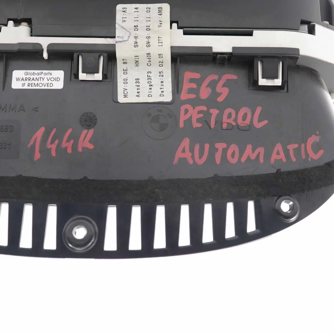 BMW E65 Petrol Instrument Cluster Speedo Clocks Automatic MPH 6956633