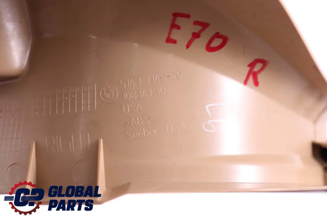 BMW X5 X6 Series E70 E71 Cover Bottom Trim Right O/S Beige 6967172