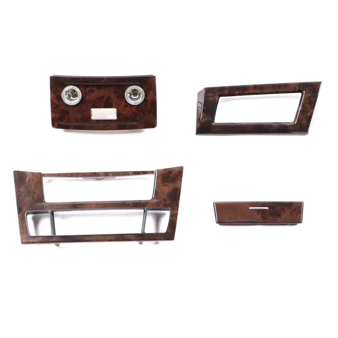 BMW 5 E60 E61 LCI Set Decor Strip Dash Interior Trim Cover Dark Wood Dunkel