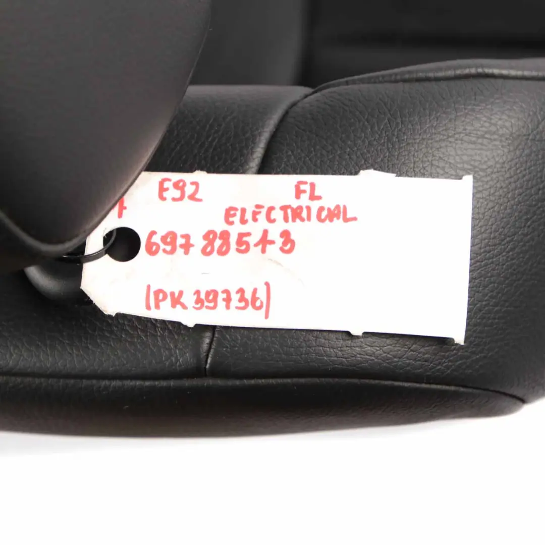 Front Seat BMW E92 Coupe Black Leather Left N/S Passenger Side Electrical
