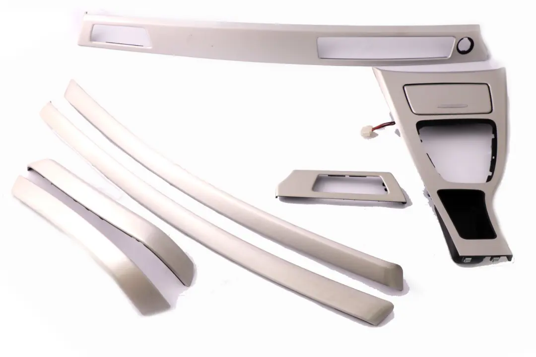 BMW 3 Series 7 E90 Set Cover Dashboard Dash Trim Strip Brushed Aluminium Silver