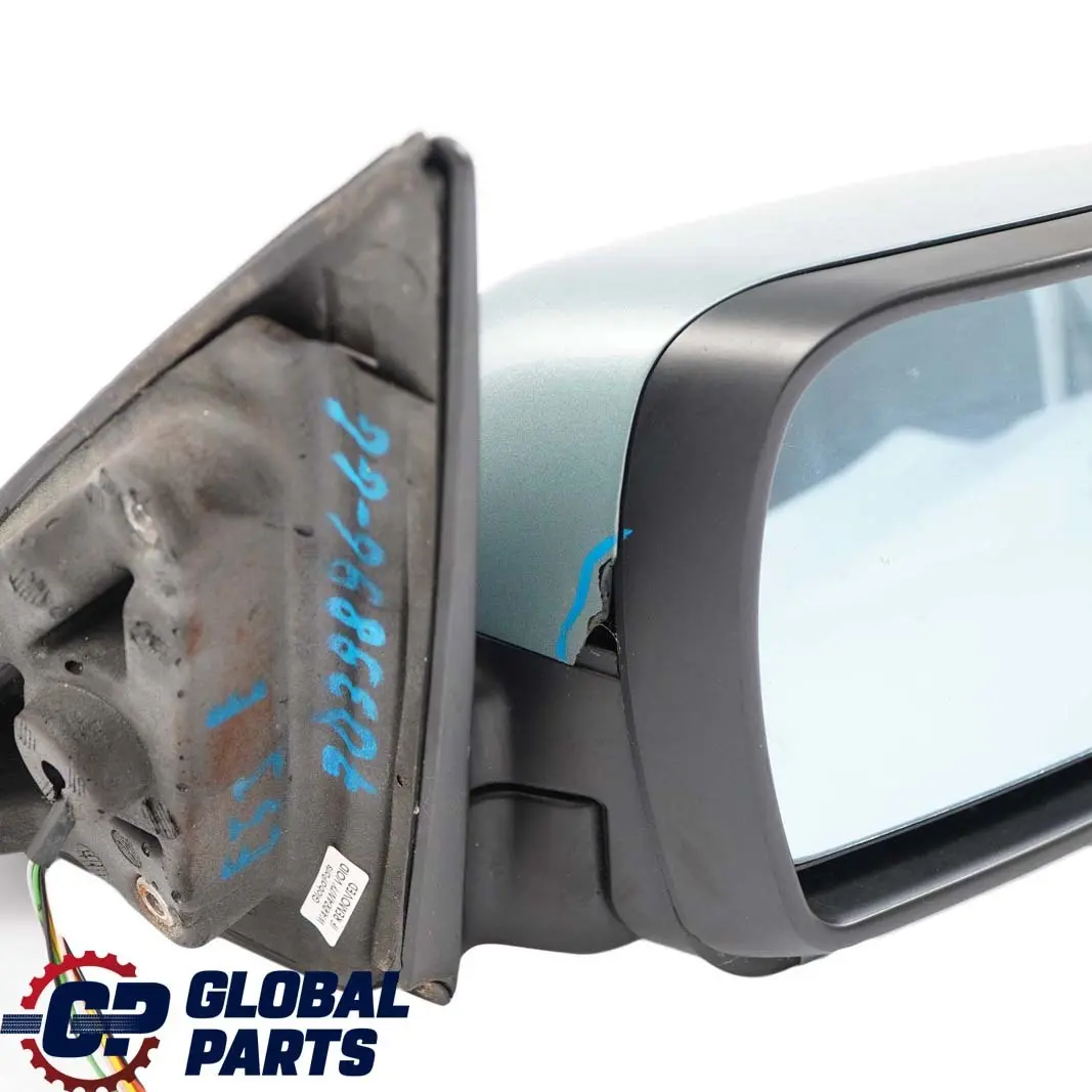 BMW X5 Series E53 Outside Heated Right Wing Mirror O/S Graugruen Grey Green 442