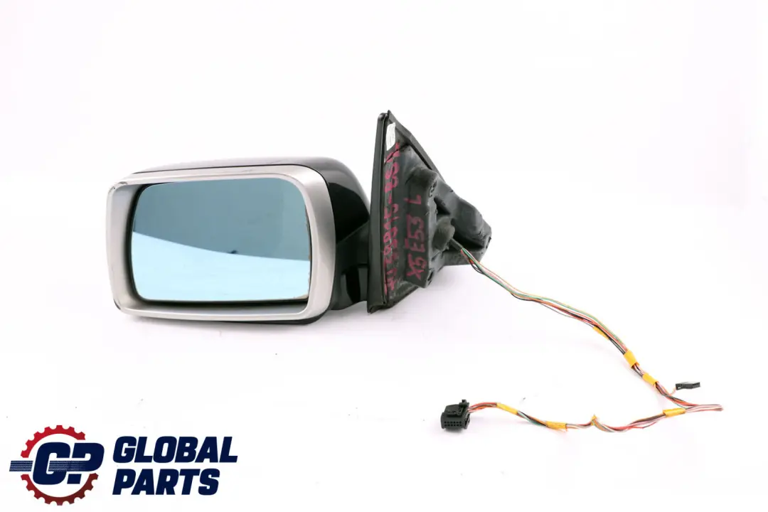 BMW X5 Series 2 E53 Sports Package Memory Left Wing Mirror N/S Black Sapphire