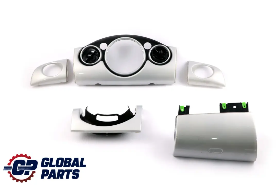 BMW Mini Cooper 3 R50 R53 Set Dashboard Panel Trim Strip Cover White Silver