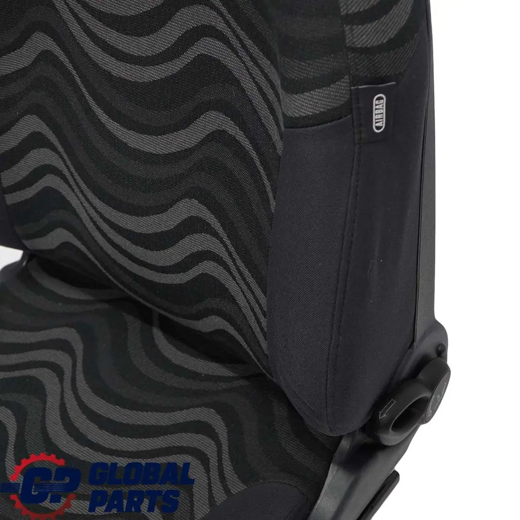 Mini Cooper One R50 Front Left N/S Seat Cloth Aqua Panther Black Passenger