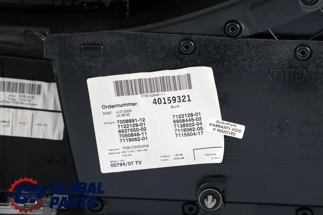BMW 6 Series E63 E64 1 Front Right O/S Door Card Leather Trim Panel Black