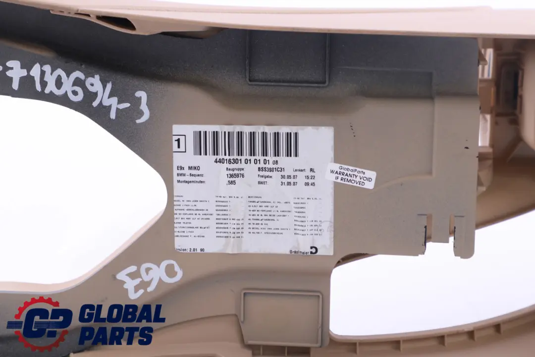 BMW 3 Series 3 E90 E91 Centre Console Armrest Storing Partition Beige 7130694