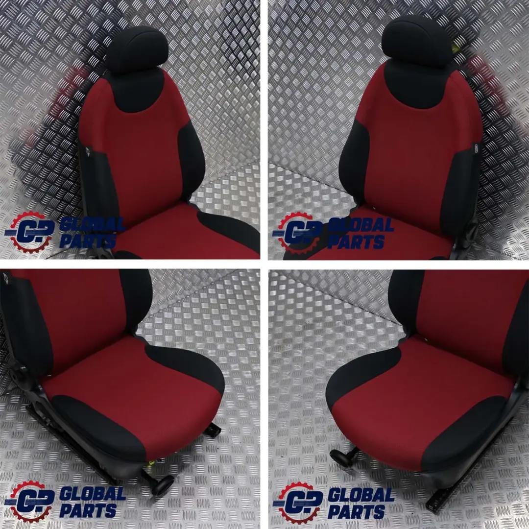 Mini Cooper R50 Front Left N/S Cloth Fabric Passenger Seat Molette Tartan Red