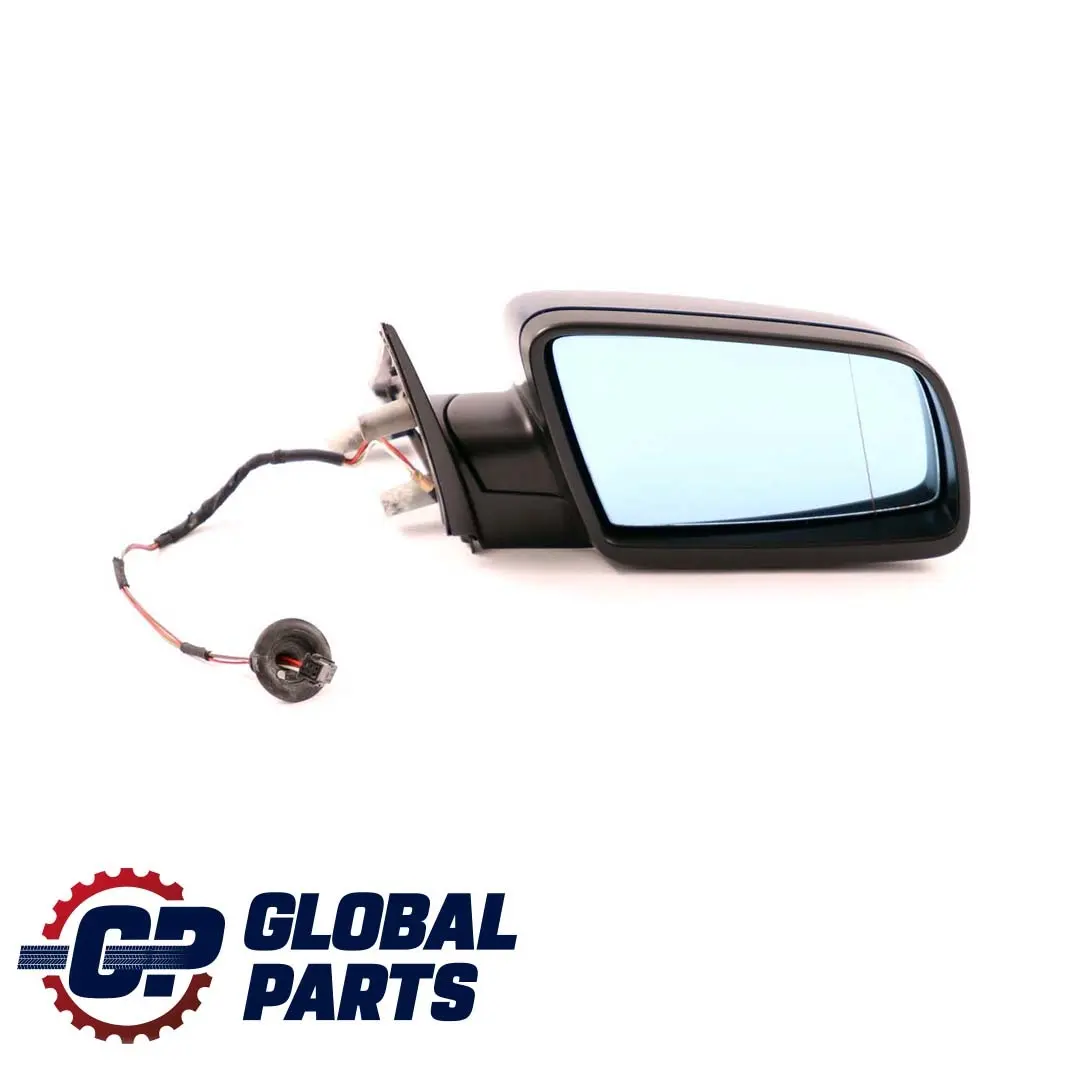 BMW 5 Series E60 E61 2 Heated Right Wing Mirror O/S Mysticblau Blue Metallic A07