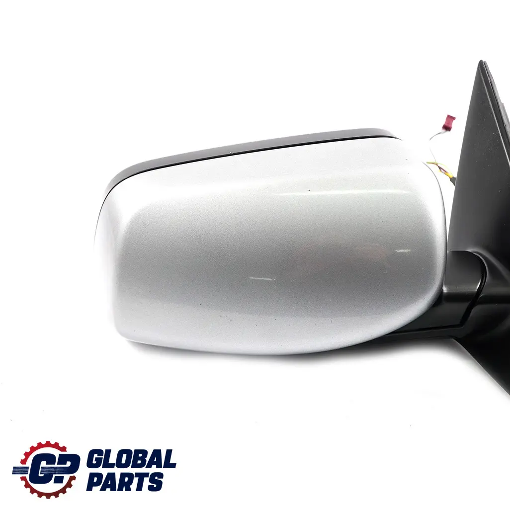 BMW 5 E60 E61 Auto Dip Power Fold Right Wing Mirror O/S Silbergrau Silver Grey