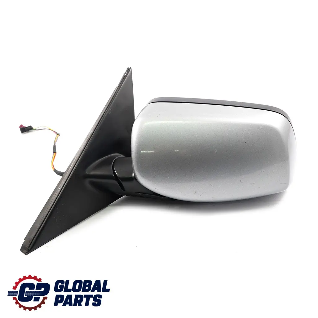 BMW 5 E60 E61 Auto Dip Power Fold Left Wing Mirror N/S Silbergrau Silver Grey