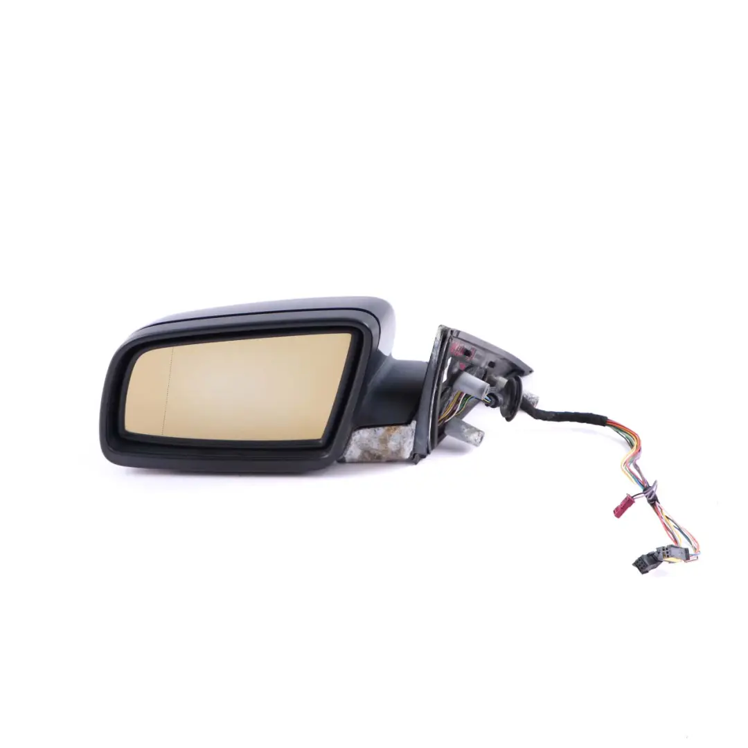 BMW 5 Series E60 E61 Auto Dip Left Wing Mirror N/S Obsidian Black Metallic 197