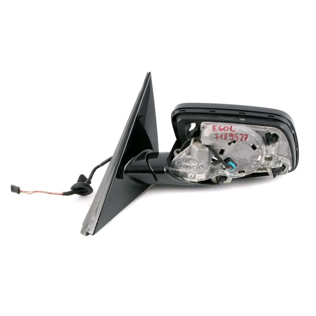 BMW 5 E60 E61 M Sport Heated Left Base Wing Mirror N/S High Gloss Glanzschwarz