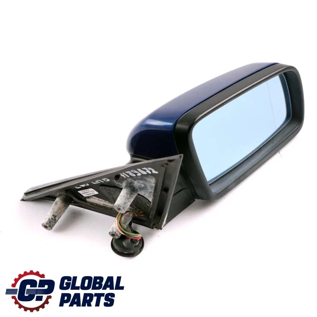 BMW 5 Series E60 E61 LCI Heated Right Wing Mirror O/S Le Mans Blau Blue 381