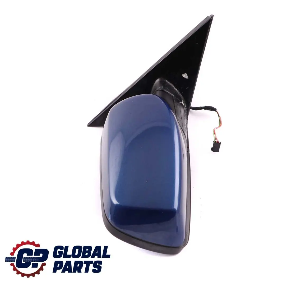 BMW 5 Series E60 E61 LCI Heated Right Wing Mirror O/S Le Mans Blau Blue 381