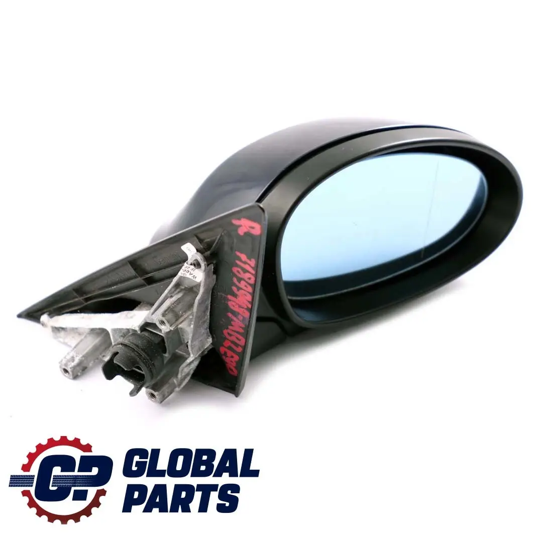 BMW 3 Series 2 E90 E91 Heated Right O/S Wing Mirror Monacoblau Blue Metallic