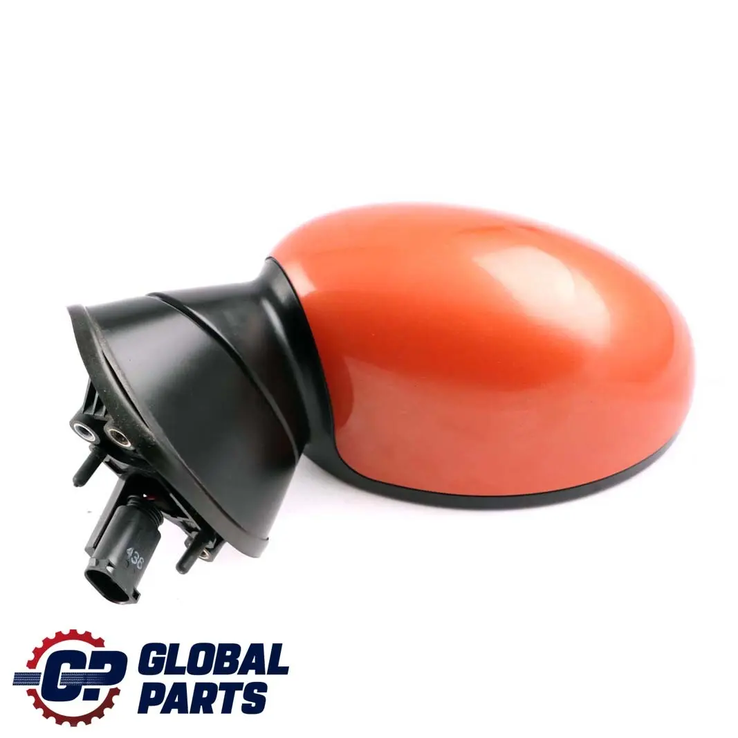 Mini Cooper R50 R53 Left Door Wing Mirror N/S 3-Pin Hot Orange Metallic A26