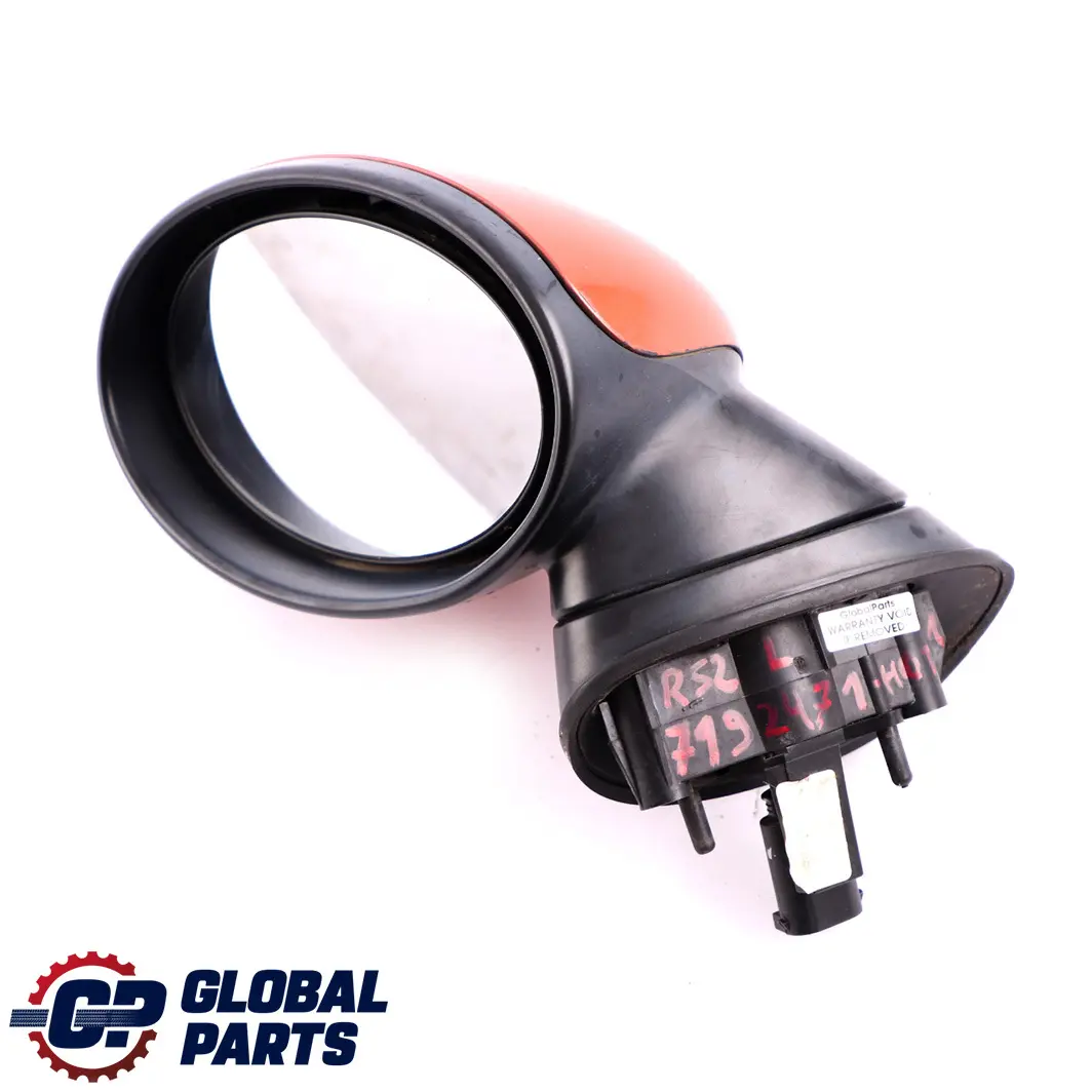 Mini Cooper R50 R53 1 Left Door Wing Mirror N/S 3 Pin Hot Orange Metallic A26