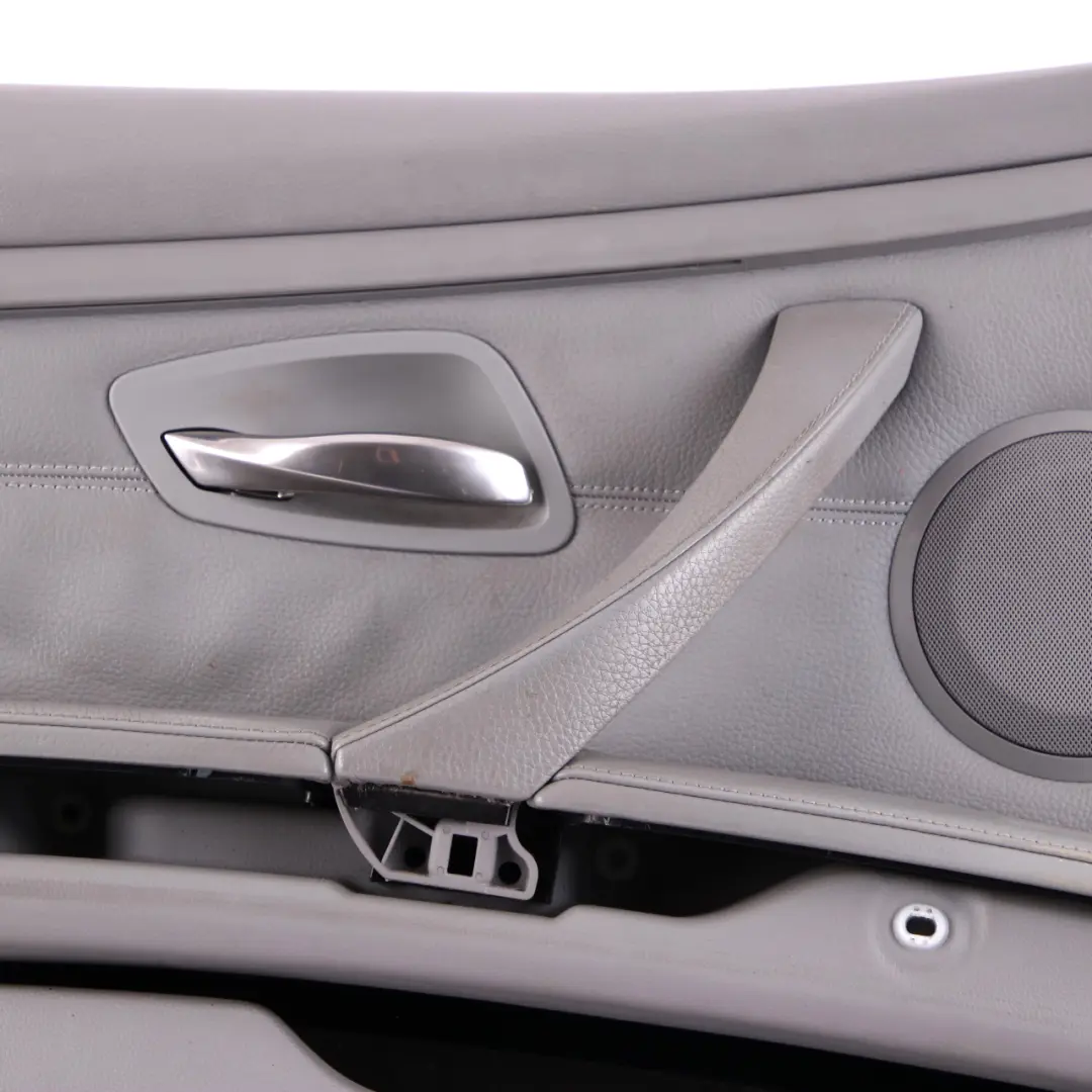 BMW 3 E92 E93 1 Front Left N/S Door Card Cover Trim Panel Lining Grey Leather