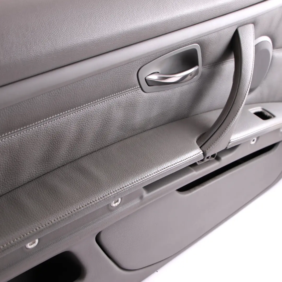 BMW 3 E92 E93 1 Front Left N/S Door Card Cover Trim Panel Lining Grey Leather