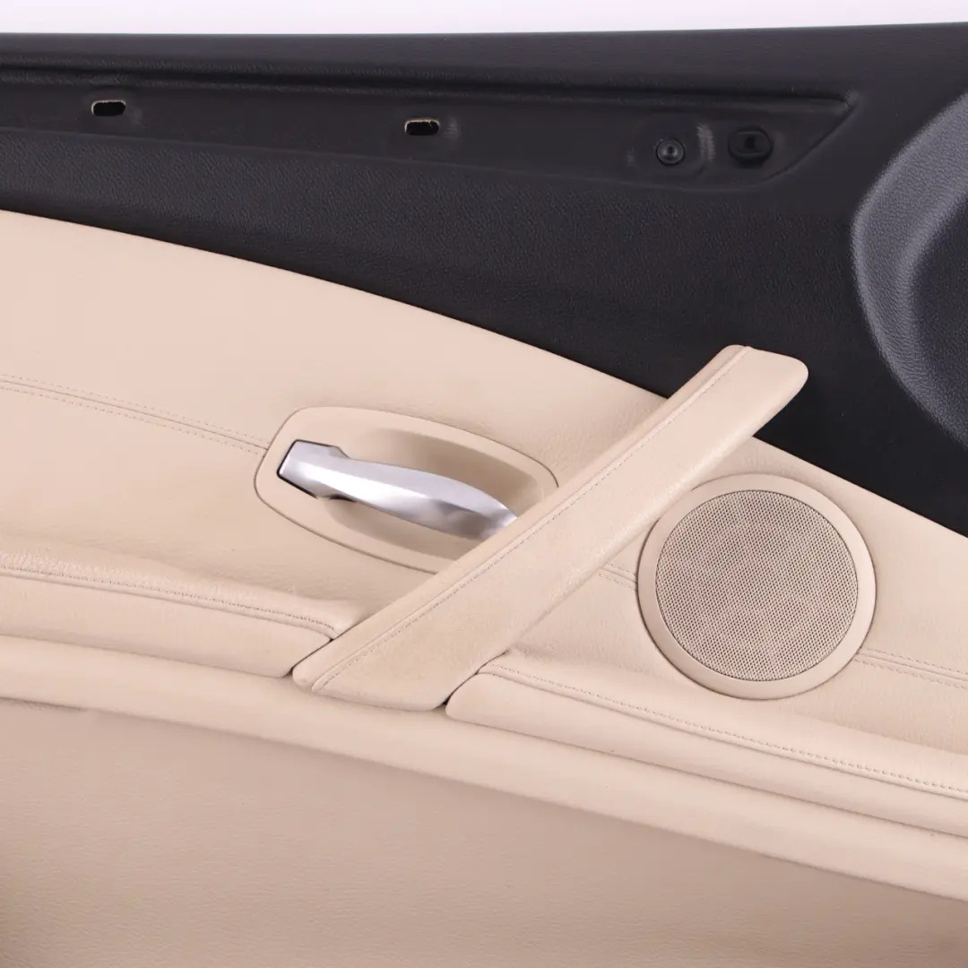 BMW 5 E60 E61 LCI Front Left N/S Door Card Trim Panel Leather Cream Beige