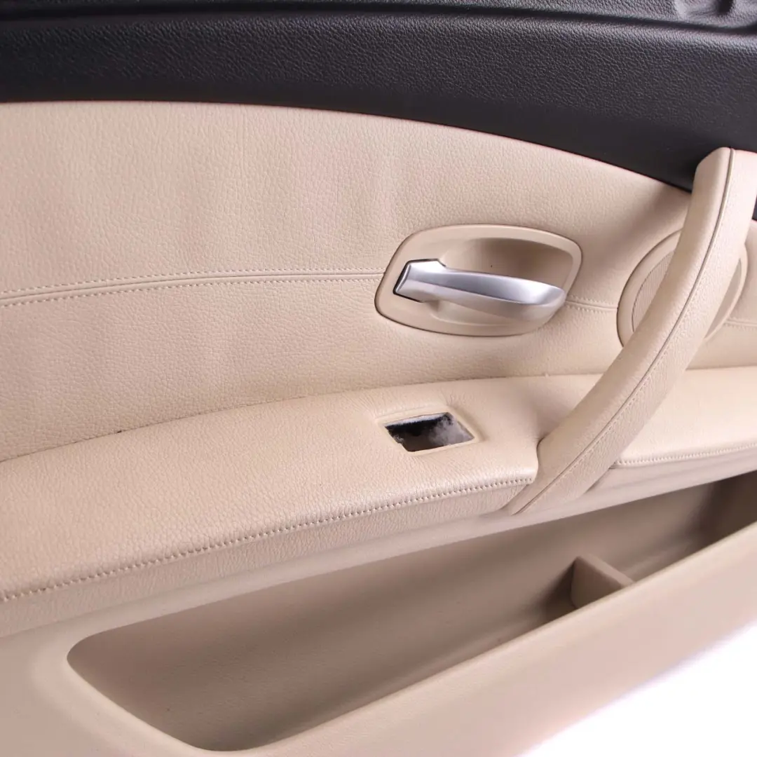 BMW 5 E60 E61 LCI Front Left N/S Door Card Trim Panel Leather Cream Beige