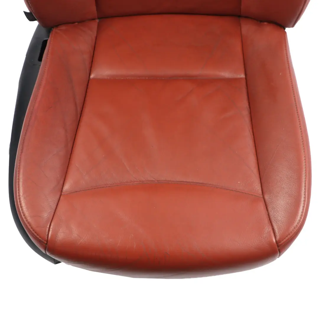 BMW E90 E91 LCI Front Right O/S Seat Heated Leather Red Brown Memory