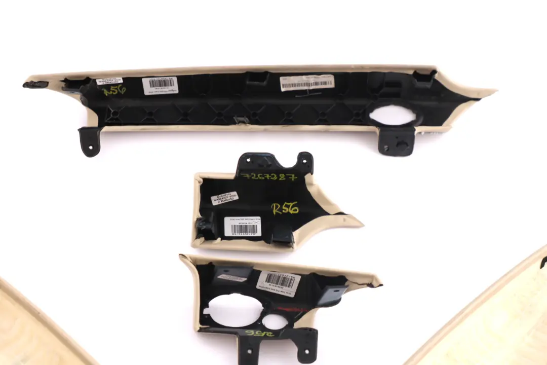 BMW Mini Cooper One R56 Dashboard Dash Lower Trim Set Kit Cream White