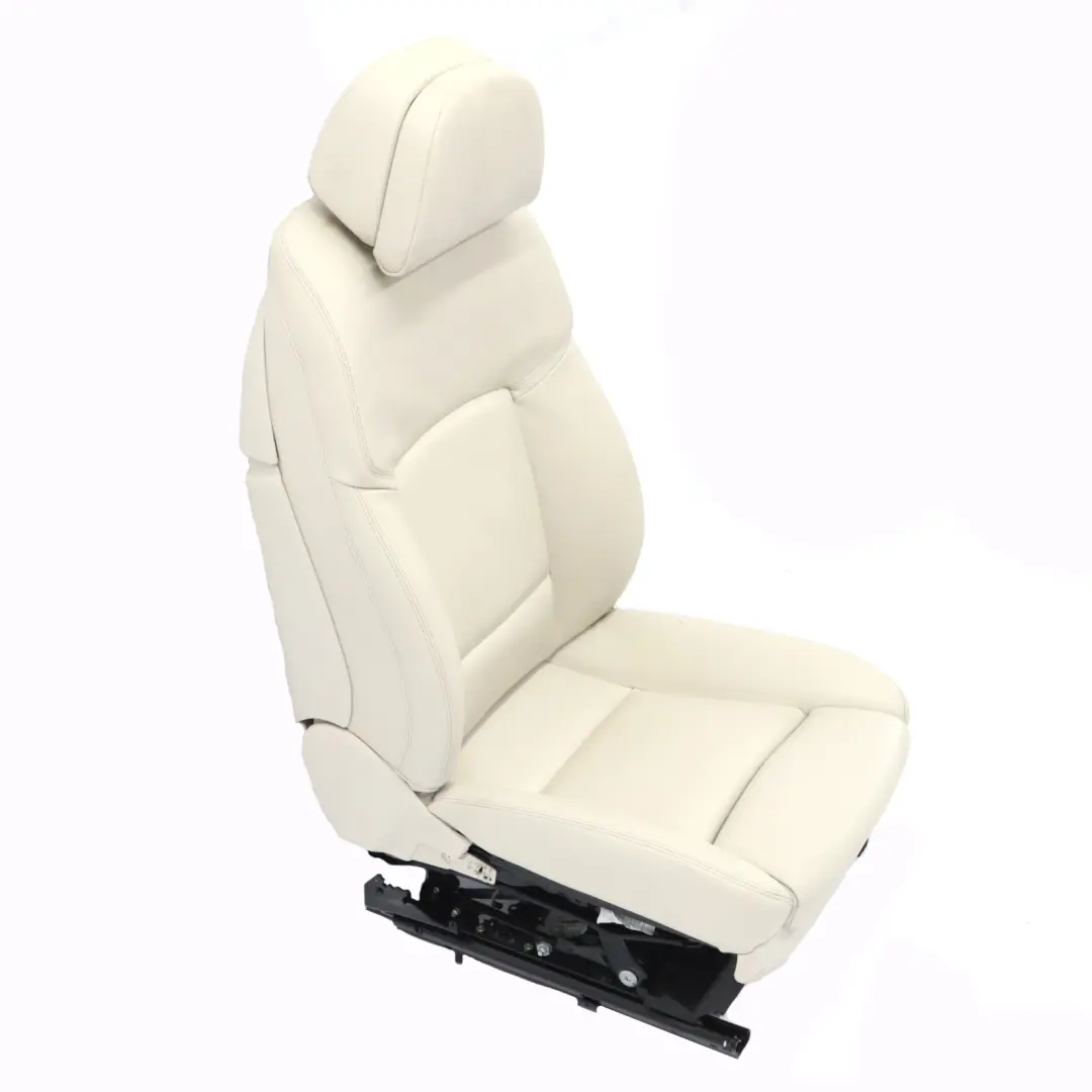 BMW F01 LCI Front Right Seat Comfort O/S Heated Leather Elfenbein Weiss Lumbar