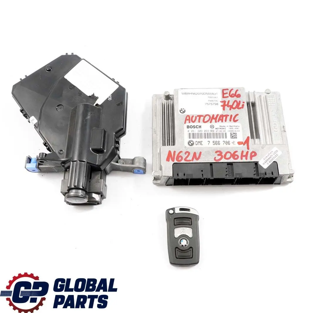 BMW 7 E65 740i E66 740Li N62N 306HP ECU Kit DME + CAS + Key 7566706 Automatic
