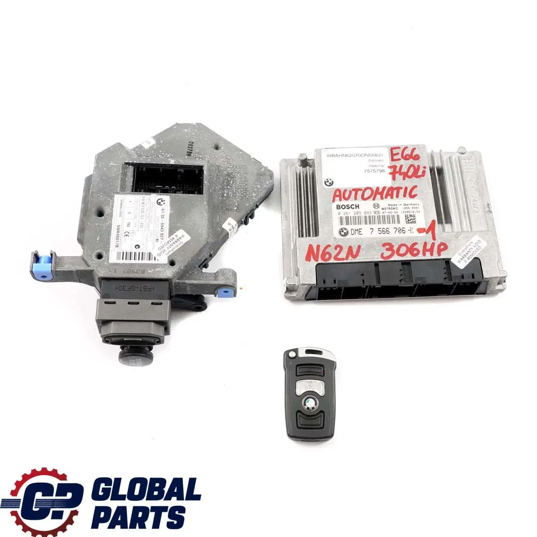 BMW 7 E65 740i E66 740Li N62N 306HP ECU Kit DME + CAS + Key 7566706 Automatic