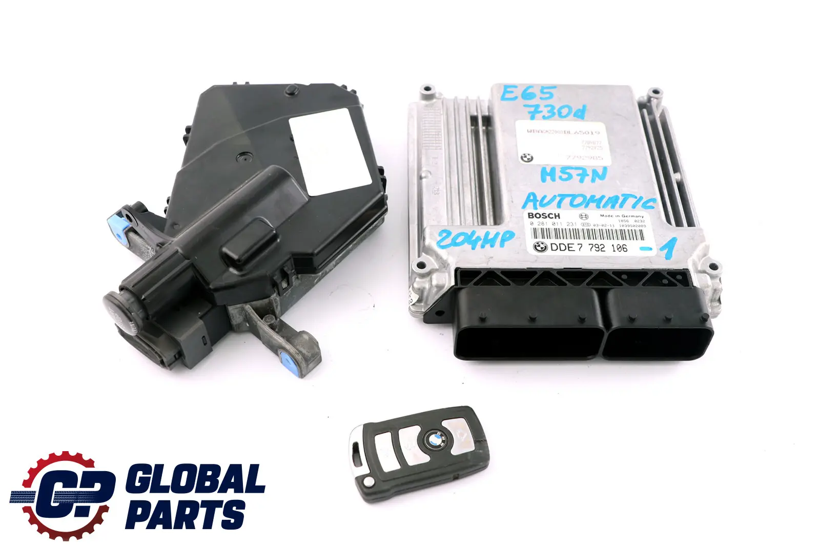 BMW 7 Series E65 E66 730d M57N 204HP ECU Kit DDE + CAS / ZAS + Key 7792106