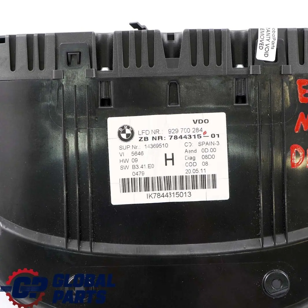 BMW 3 Series E90 E92 E93 M3 Petrol Instrument Cluster Speedo Clocks 7844315 MPH