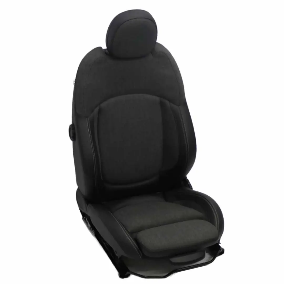 Front Seat Mini Cooper One F56 Sport Cloth / Leather Left N/S Pearl Black Carbon