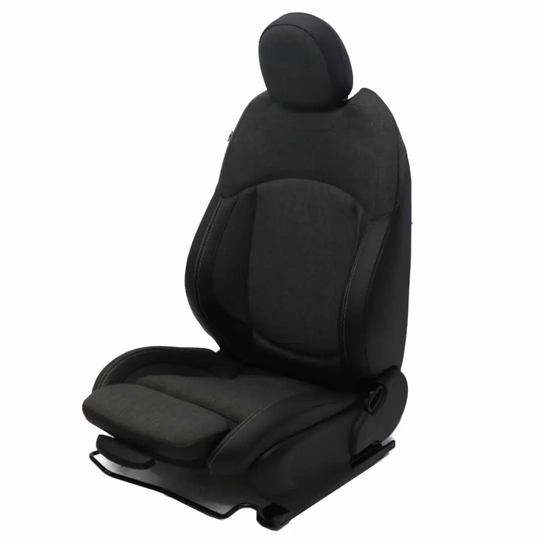 Front Seat Mini Cooper One F56 Sport Cloth / Leather Left N/S Pearl Black Carbon