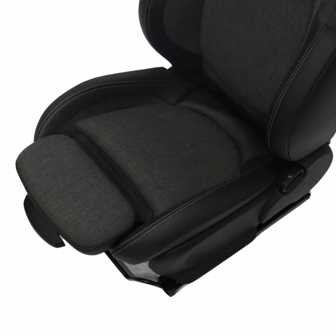 Front Seat Mini Cooper One F56 Sport Cloth / Leather Left N/S Pearl Black Carbon