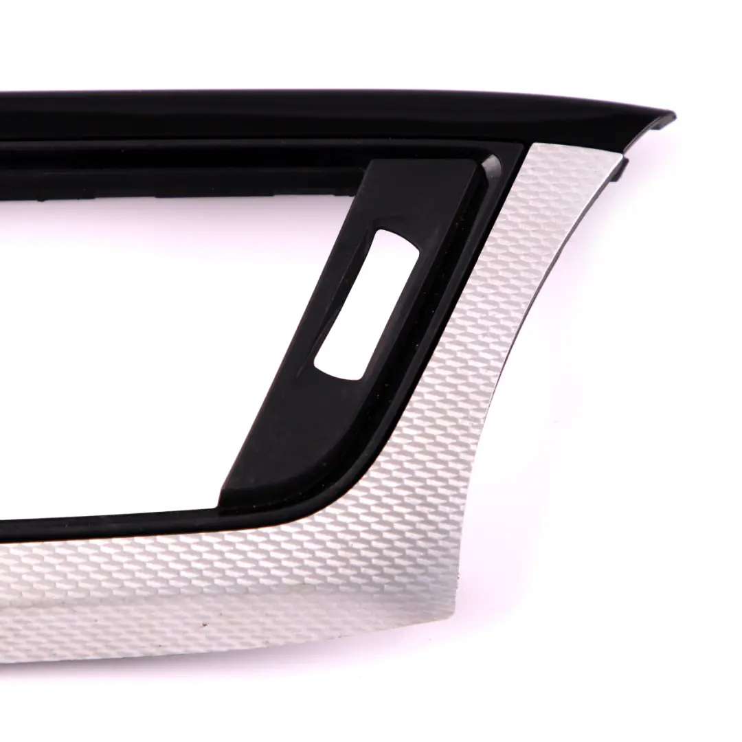 BMW F30 F31 F33 Trim I-panel Dashboard Cover Hexagonal Aluminium Black Gloss