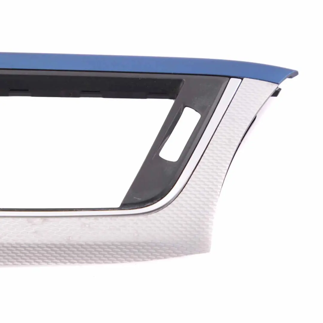 BMW 3 F30 F31 LCI Driver Side Dash Cover Trim Panel Hexagonal Alu Blue Matt