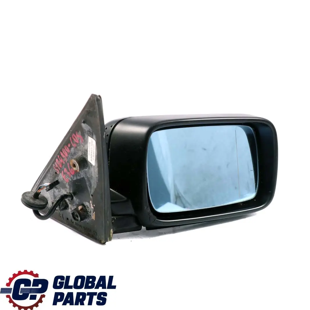 BMW 3 Series E36 Heated Right Wing Mirror O/S Cosmosschwarz Cosmos Black 303