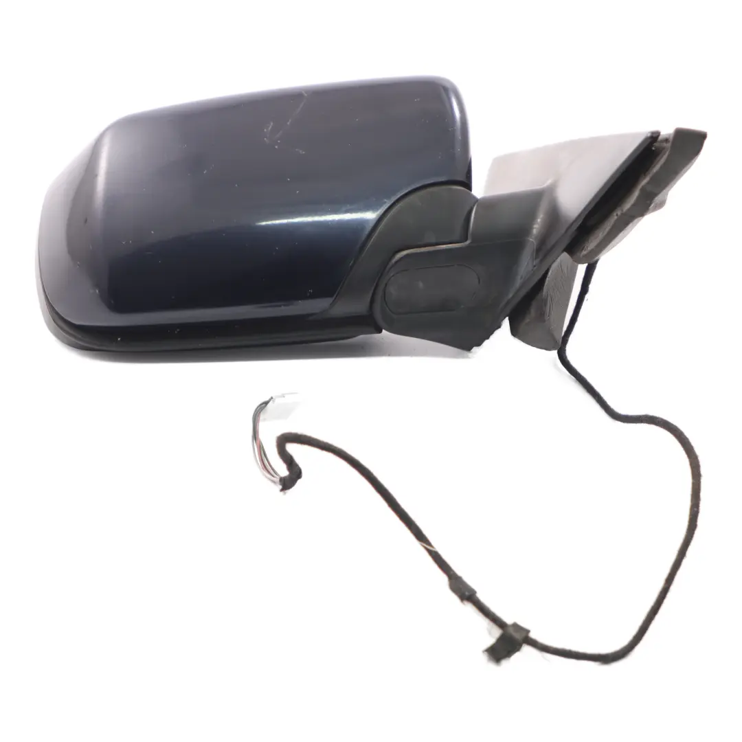 BMW E46 Wing Mirror Heated Outside Door Right O/S Orient Blue Metallic - 317