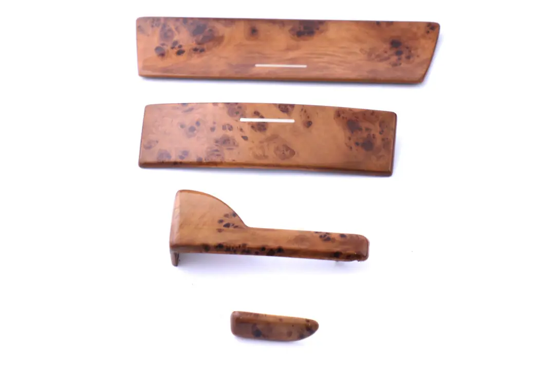 BMW X5 Series E53 Interior Dashboard Dash Light Poplar Wood Trim Panel Tray Set