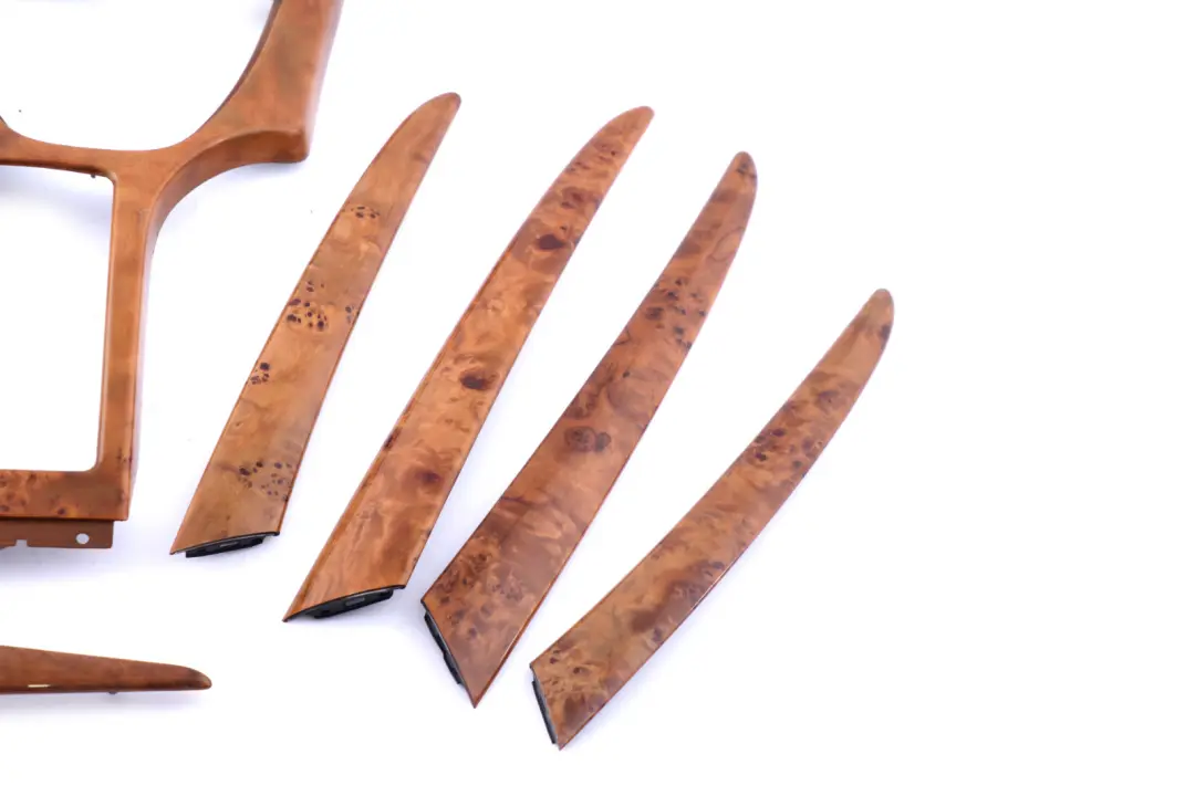 BMW X5 Series E53 Interior Dashboard Dash Light Poplar Wood Trim Panel Tray Set