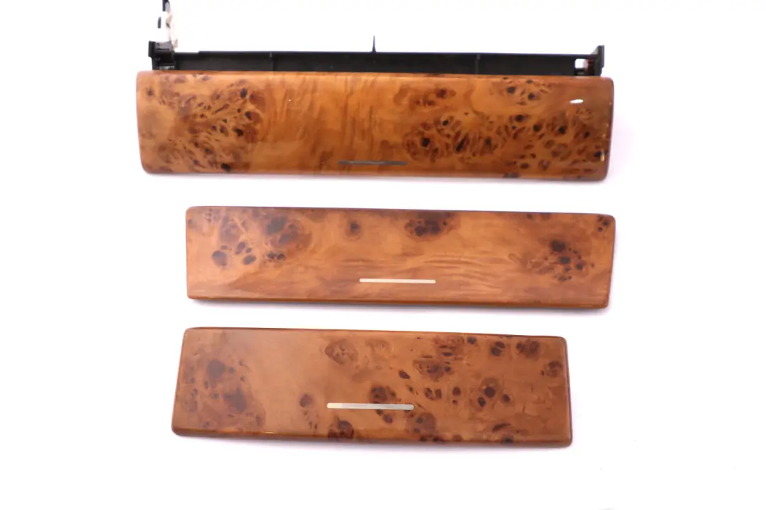 BMW X5 Series E53 Interior Dashboard Dash Light Poplar Wood Trim Panel Tray Set