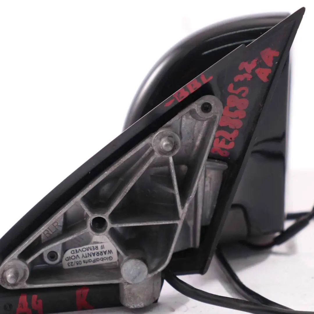 Audi A4 B7 Wing Mirror Right Door O/S Outside Brilliant Black - LY9B 8E2858532AA
